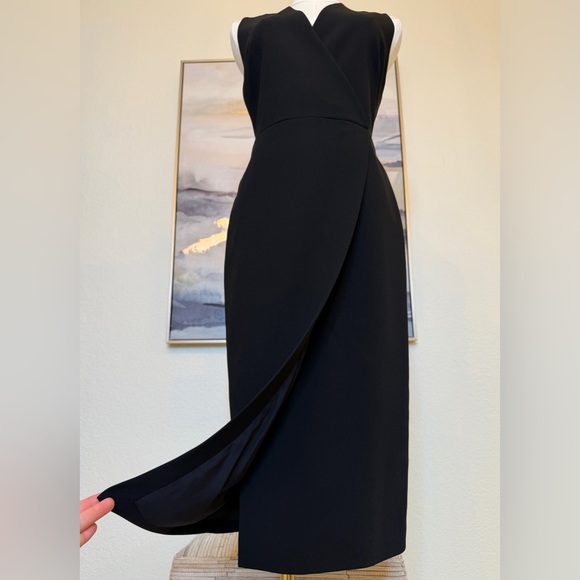 Alice + Olivia Black Faux Wrap Silhouette Asymmetrical Dress - Picture 10 of 16